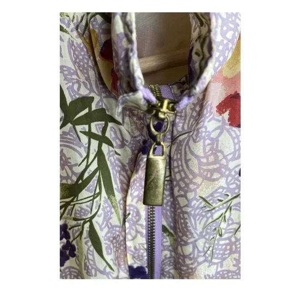 Vintage Silk Floral Print Bomber Jacket Women’s Sz Sm - Picture 6 of 8